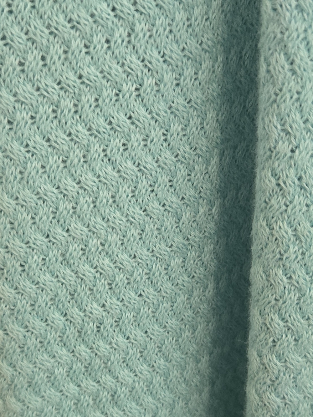 L.L. Bean 100% Supima Cotton Blue Open Front Cardigan Sweater XL Textured Knit - Picture 3 of 7